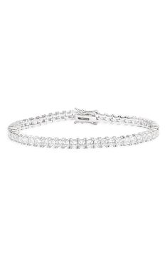 You'll love the shimmer of this classic tennis bracelet lined with square-cut cubic zirconia. Style Name:Shymi Tennis Bracelet. Style Number: 6278243. Classic Sparkling Diamond Bracelet, Classic Diamond Bracelet With Cubic Zirconia, Classic Crystal Tennis Bracelet With Brilliant Cut, Classic Diamond Tennis Bracelet With Sparkle, Classic Diamond Tennis Bracelet Sparkling, Classic Sparkling Tennis Bracelet For Anniversary, Classic Sparkling Diamond Tennis Bracelet, Classic Diamond Bracelet With Prong Setting In Crystal, Classic Sparkling Cubic Zirconia Bracelets