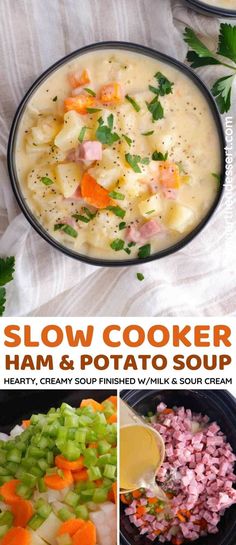 this slow cooker ham and potato soup is the perfect way to use up leftovers