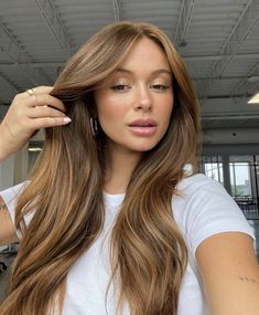 Light Brown Hair Full Color, Light Brown Ginger Hair, Light Ginger Brown Hair, Future Hairstyles, Darker Hair, Warm Brown Hair