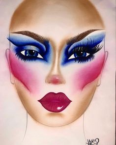 80's Glam inspired Makeup Face Chart 100% Hand Drawn Created Only Using Makeup Products/Cosmetics  8.5"x11" Stitch Disney Makeup, 80s Drag Makeup, Easy Drag Makeup, Drag Inspired Makeup, Easy Drag Queen Makeup, 80s 90s Makeup, Pre Shower Makeup Ideas, Funny Makeup Looks, Moody Wedding Makeup