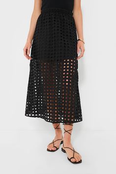 Black Cotton Eyelet Eve Skirt | Tuckernuck Comfortable Chic, Eyelet Skirt, Closet Goals, Mini Slip, Cocktail Attire, Spring 2024, White Tee, Body Suit, Skirts For Sale