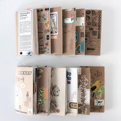 there are many different types of papers on the wall together, and each one has its own bookmark