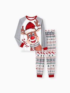 Celebrate Christmas with matching family sleepwear. The raglan sleeve design features a cartoon reindeer and Christmas-themed patterns including Christmas trees, polar bears, and snowflakes. Add the matching pet bandana to complete the family look.
* Please add each size separately to your shopping cart.
* Piece of product: Each size includes 1 set of pajamas, or 1 romper, or 1 pet bandana.
* For children's safety, pajamas should be snug-fitting or flame-resistant. These kids' and babies' pajamas are flame-resistant.
* Product features: raglan sleeves, Christmas-themed patterns
* Fabric characteristics: soft and comfortable
* Neckline: round neck
* Sleeves: long sleeves
* Style: raglan sleeve
* Fit: moderate
* Length: moderate length
* Source of goods: imported
* Supplier: PatPat Couple Outfits Christmas, Christmas Pajamas Matching, Cartoon Reindeer, Pajamas Matching, Pattern Pants, Patterns Fabric, Allover Pattern, Sleeves Style, Matching Family Pajamas