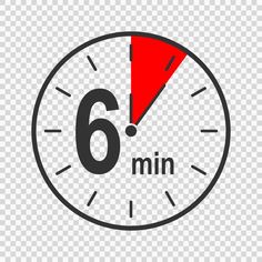 the 6 minutes icon on transparent background