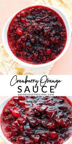 cranberry orange sauce in a white bowl