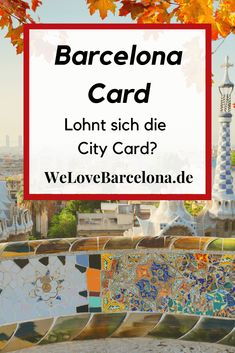 barcelona card with colorful tiles in the background