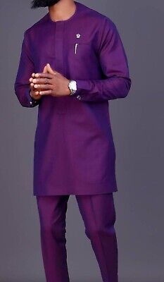 Ghanaian Fashion Men, Mens Native Wears Nigeria, Nigerian Men Fashion Traditional Wedding, Wedding Suit Purple, Nigerian Attire, Nigerian Traditional Wear, Dashiki Shirt Mens, African Dashiki Shirt, Dashiki Outfit