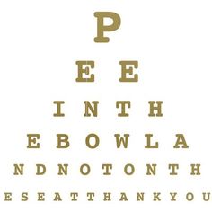 an eye chart with the letters p and e in it, as well as other words