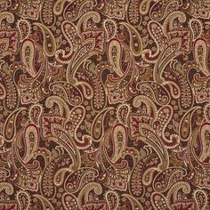 a brown and red paisley print fabric