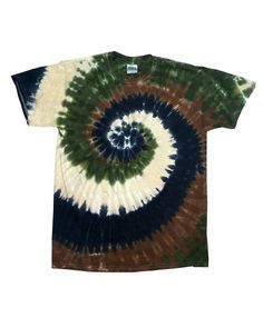 a tie - dyed shirt with an image of a skull in the center