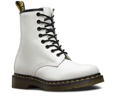 White Smooth Dr. Marten 8 Eye Boots with 1460 Style Doc Martens, Doctor Martens, White Doc Martens, Dr Martens Outfit, Doc Martens Style, Timberland Boots Outfit, Timberland Waterproof Boots, Martens Style, Short Booties