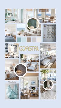 a collage of photos with the words coastal on it