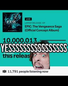 an ad for the upcoming release of epic the vengence saga official concept album