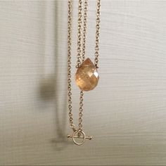 Beautiful Sunstone Necklace. 14k Tested. Toggle Finding For Closure. Pouch As Shown With Listing. Sunstone Necklace, 16 Inch Necklace, Toggle Necklace, Gold Orange, Orange Gold, Womens Jewelry Necklace, Size 16, Jewelry Necklaces, Yellow Gold