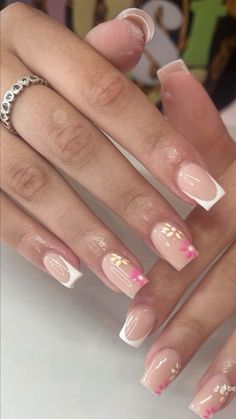 Holiday Acrylic Nails, Unghie Sfumate, Spring Acrylic Nails, Girly Acrylic, Basic Nails, Girly Acrylic Nails, Acrylic Nails Designs