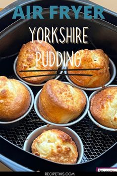 Air Fryer Yorkshire Pudding Air Fryer Roast Beef, Homemade Yorkshire Pudding, Air Fryer Recipes Chicken Thighs, Air Fryer Roast, Yorkshire Pudding Recipe, Actifry Recipes, Yorkshire Pudding Recipes, Yorkshire Puddings