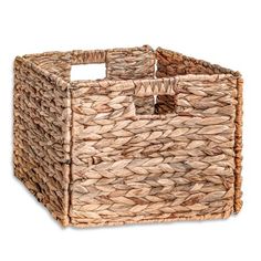 a large woven basket with handles