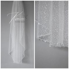 wedding veils hanging from the ceiling and in front of a wall with white curtains