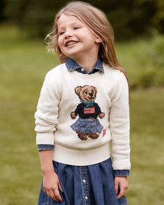 Ralph Lauren Kids Aesthetic, Ralph Lauren Girl, Ralph Lauren Toddler Girl, Ralph Lauren Looks, Ralph Lauren Baby Girl, Puffed Long Sleeves, Kids Designer Clothes