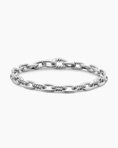 DY Madison® Chain Bracelet in Sterling Silver, 5.5mm Classic Sterling Silver Cable Chain Bracelets, Timeless Sterling Silver Jubilee Bracelet With Oval Links, Classic Polished Chain Link Bracelets, Classic Sterling Silver Oval Link Bracelet, Timeless Oval Link Chain Bracelet With Sterling Silver Clasp, Classic White Gold Link Chain Bracelet, Classic White Gold Oval Link Chain Bracelet, Classic Sterling Silver Bracelet With Cable Chain, Women's Bracelets