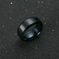 STYLISH YET SIMPLE Featuring an authentic stainless steel body & and a minimalist design, this ring adds an element of class & a sense of power to any look. Black Titanium Ring, Jewellery Shops, Titanium Rings For Men, Stylish Rings, Wolfram, Titanium Rings, Rings Cool, Black Wedding, Men's Rings