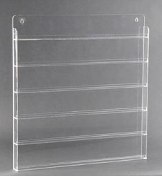 clear acrylic display rack with six shelves