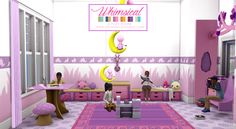 Whimsical Playroom, Sims 4 Game, The Ceiling, Barbie World, Animal Pillows, Sims Cc, Hanging Chair, Ceiling Light