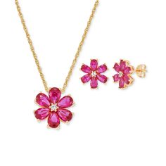 in stock Flower Pendant Necklace, Silver Plated Necklace, White Sapphire, Gold Plated Sterling Silver, Fine Silver, Spring Rings, Rose Gold Plates, Jewelry Watches, Ruby