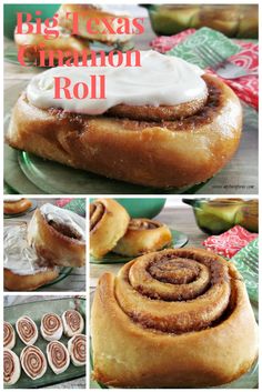 some cinnamon rolls with icing on them