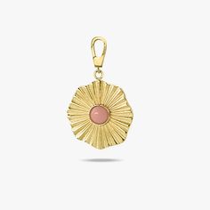 Flower Charm | 14K Solid Gold - Mionza Jewelry-14k gold pendant, charm bracelet, disc charm, flower charms, flower pendant, gold charm, gold charm necklace, gold coin charm, gold coin pendant, gold disc necklace, good luck charm, valentines day gift Pink Tarnish-resistant Round Jewelry, Rose Gold Pendant Jewelry With Charms, Pink Gold Pendant Jewelry With Charms, Gold-tone Medallion Charms Jewelry, Feminine Gold Round Pendant Jewelry, Pink Gold-plated Jewelry Tarnish Resistant, Pink Tarnish Resistant Gold Plated Jewelry, Tarnish Resistant Pink Gold Plated Jewelry, Yellow Gold Flower-shaped Jewelry