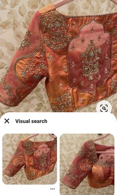 Unique Bridal Blouse Designs, Trending Blouse Design 2024 Fashion, Reception Blouse Design, Maggam Blouses, Embroidered Blouses, Maggam Blouse, Silk Saree Blouse Designs Patterns, Long Blouse Designs, Wedding Trousseau