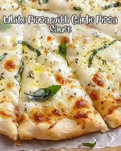 Pizza With Garlic Sauce, Garlic Pizza Sauce, White Pizza Sauce, White Pizza Recipes, Garlic Pizza, Best Pizza Dough, Pizza Sauce Recipe, Easy Homemade Pizza, White Pizza