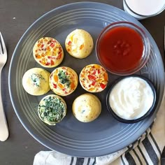 a plate with different types of food on it