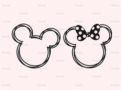 mickey and minnie mouse ears with polka dots