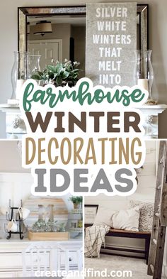 Non-Christmas winter decor ideas for the home. Rustic Farmhouse Winter Decor, Winter Wonderland Kitchen Decor, Winter Sideboard Decor, Winter Decor Ideas For The Home After Christmas, Winter Mantle Decor After Christmas, Winter Diy Decor, After Christmas Decorating, Winter Shelf Decor