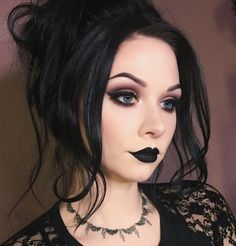 Goth Outfit, Goth Glam, Easter Makeup, Black Lipstick