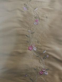 A beautiful Designer 100% Silk dupioni drapery and decorating fabric in a beautiful Light Gold with Pink Floral. Pink tiny floral embroidery cascades down the fabric in vines. Can be used for interior decorating, pillows, duvets, shams, drapery or dress and skirts garments. Sold by the yard. 55” wide. Will combine shipping. Photo of the interior room is for inspirational purposes only, it is not made of the actual fabric being sold. Keywords: Brocade, damask, satin, French, Floral Festive Silk Fabric With Floral Embroidery, Tissue Silk Fabric With Floral Embroidery For Traditional Drape, Traditional Drape Tissue Silk With Floral Embroidery, Silk Fabric With Floral Embroidery For Wedding, Tissue Silk Embroidered Fabric With Traditional Drape, Silk Fabric With Floral Embroidery For Festivals, Floral Embroidered Tissue Silk Fabric In Traditional Drape, Elegant Silk Fabric With Dori Embroidery, Elegant Silk Thread Dupatta With Floral Embroidery