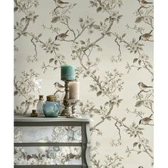 Enhance your bedroom decor with the "Elegant Bird and Blossom Wallpaper." This peel and stick wallpaper features a stunning Chinoiserie style, highlighting delicate birds perched on blooming branches against a soft, neutral background. Perfect for creating a serene and sophisticated ambiance, this floral mural is ideal for bedrooms, living rooms, and other intimate spaces. The easy-to-apply and remove design ensures hassle-free installation and maintenance, making it a convenient choice for elegant home decor. Elevate your interior with this exquisite bird and blossom wallpaper. Lark Manor™ | Lark Manor™ Elegant Bird & Blossom Wallpaper Peel & Stick Chinoiserie Floral Wall Mural Vinyl in Beige | 10' L X 28" W | Wayfair | Home Decor Wallpaper Birds Vintage, Modern Cottages, Mural For Bedroom, Wallpaper Birds, Blooming Branches, Floral Mural, Blossom Wallpaper, Floral Wall Mural, Neutral Background