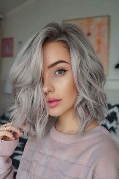 Grey Hair Colour Chart, Hair Color Ideas Trendy, Silvery Blonde Hair, Beautiful Hair Color Ideas, Silver Hair Color Ideas, Grey White Hair, Silver Blonde Hair, Blonde Haircuts, Hair Color Chart