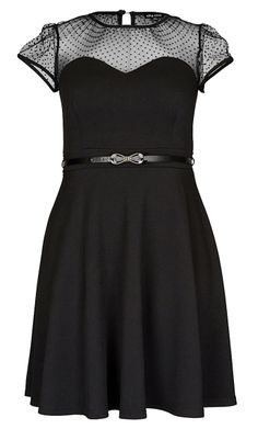 City Chic - MESH CONTRAST DRESS - Women's Plus Size Fashion #citychic #citychiconline #newarrivals Formal Casual Wear, Plus Size Fashion Dresses, Plus Size Fashionista, Contrast Dress, Bow Belt, Formal Casual, Perfect Style