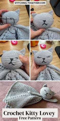 crochet kitty lovey free pattern with instructions to make it easy and cute