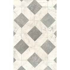 a white and grey tiled floor with diamond shapes