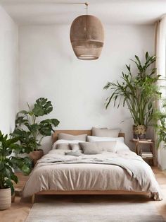 Small Room King Bed, King Bed Layout, Serene Bedroom Ideas, Cluttered Bedroom, Rustic Bed Frame