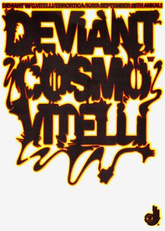 an image of some type of graffiti on a white background with orange and black lettering