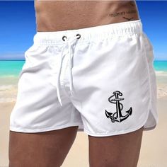 Ee2024 Summer Beach Shorts are a must-have for men's, fashionable, quick drying, travel, running, Womens Spring Coat, Men Swimwear, Anchor Logo, Spring Dresses Women, Spring Coat, Mens Swim Shorts, Swimwear Beach, Sweater Collection, Shorts Men