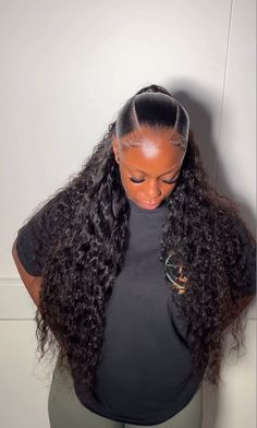 From Straight To Curly Hair, Straight To Curly Hair, Sleek Braided Ponytail, Braided Hairstyles For Black Women Cornrows, Weave Ponytail Hairstyles, Sleek Ponytail Hairstyles, Black Ponytail Hairstyles, Quick Weave Hairstyles, Quick Braided Hairstyles