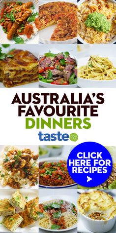 australia's favorite diners taste magazine cover with images of different dishes and their names