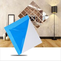 a blue and white object is in the middle of a room