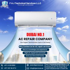 advertisement for ac repair company in dubai