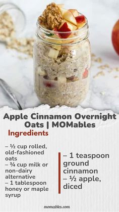 Simple and healthy, these Apple Cinnamon Overnight Oats are delicious, gluten-free, and perfect for busy mornings. Apple Overnight Oats Healthy, Overnight Oats Recipe Apple Cinnamon, Apple Protein Overnight Oats, Overnight Oats With Apples And Cinnamon, Cinnamon Apple Overnight Oats, Apple Cinnamon Overnight Oats, Apple Overnight Oats, Cinnamon Overnight Oats, Gluten Free Meal Prep